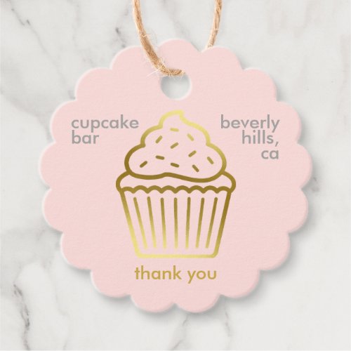 Cute Pink  Gold Cupcake Bakery Product Hang Tags