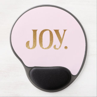 Cute Pink Gold Glitter JOY Desktop Accessory Gel Mouse Pad