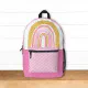 Cute Pink Gold Glitter Rainbow w/ Name Kids Printed Backpack | Zazzle