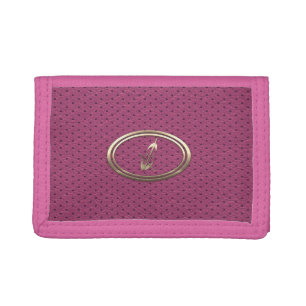 Cute Pink Gold Music Cello Student Trifold Wallet