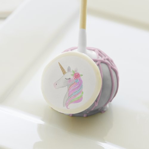 Cute Pink  Gold Unicorn Horn Girls Birthday Party Cake Pops