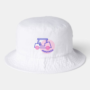 Cute pink golf cart unique gifts for women bucket hat