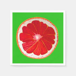 Cute pink grapefruit illustration fruit art napkins