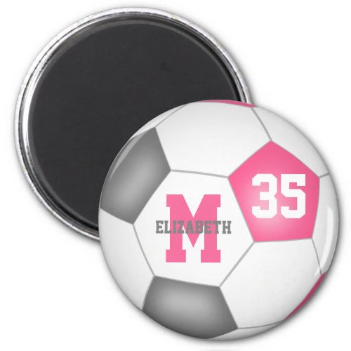cute pink gray girls custom soccer magnet