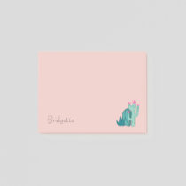 Cute Pink Green Cactus Custom Post-it Notes