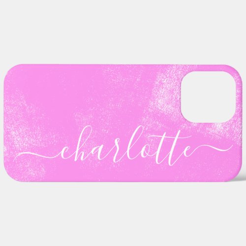 Cute Pink Grunge Aesthetic Personalized Name iPhone 12 Pro Max Case