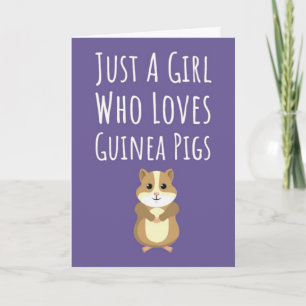 Cute Pink Guinea Pig Cards For Baby Girls Kids Pet