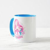 Cute Pink Hair Mermaid Girls Fantasy Personalized Mug (Front Left)