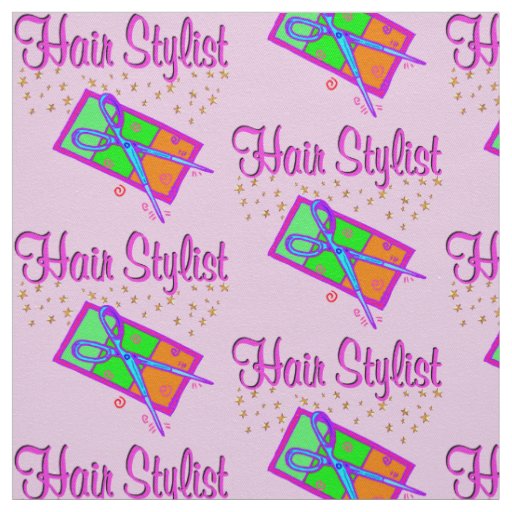 CUTE PINK HAIR STYLIST FABRIC