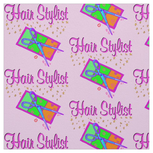 CUTE PINK HAIR STYLIST FABRIC (Swatch)