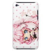 Cute pink-haired anime chibi girl barely there iPod cover (Back)