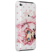 Cute pink-haired anime chibi girl barely there iPod cover (Back/Right)