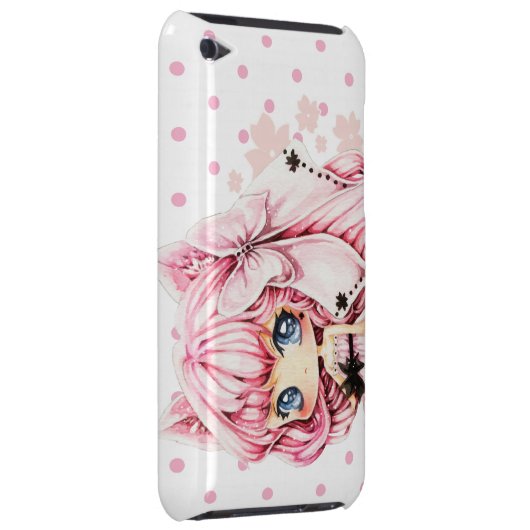 Cute pink-haired anime chibi girl barely there iPod cover (Back/Right)