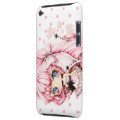 Cute pink-haired anime chibi girl barely there iPod cover (Back Left)