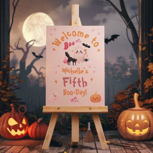 Cute Pink Halloween Birthday Party Foam Board