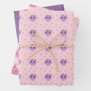 Cute Pink Halloween Party Wrapping Paper Sheets