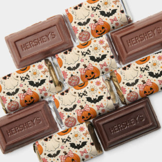 Cute Pink Halloween Pumpkin Pattern with Bows Hershey's Miniatures