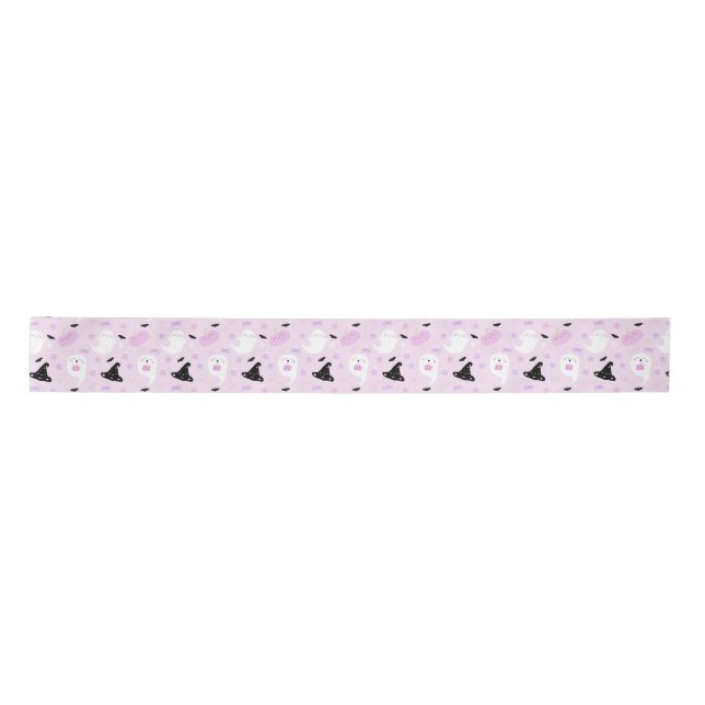 Cute Pink Halloween Satin Ribbon (Front)
