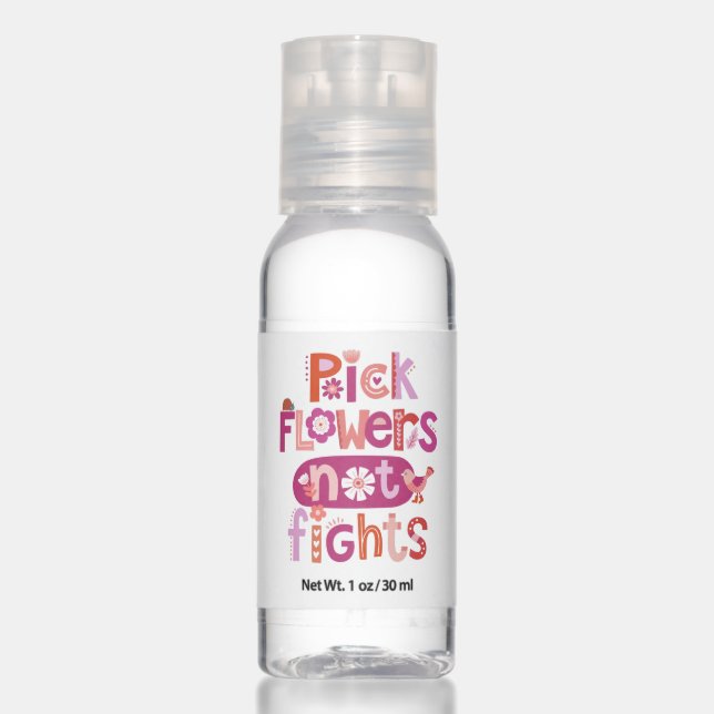 Cute pink hand lettered typography sanitizer (Front)