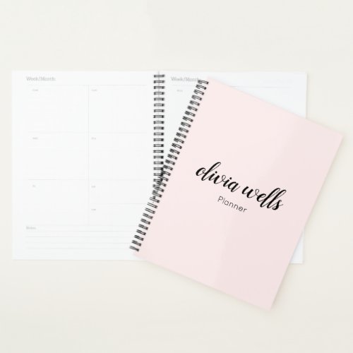 Cute Pink Handwritten Script Planner