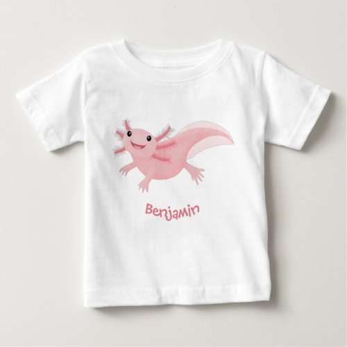 Cute pink happy axolotl baby T_Shirt