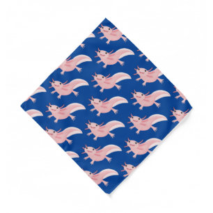 Cute pink happy axolotl bandana