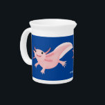 Cute pink happy axolotl beverage pitcher<br><div class="desc">This cute pink axolotl is drawn in fun illustration style. Lots of aquatic fun!</div>