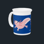 Cute pink happy axolotl beverage pitcher<br><div class="desc">This cute pink axolotl is drawn in fun illustration style. Lots of aquatic fun!</div>