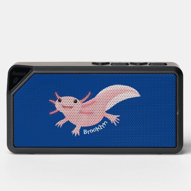 Cute pink happy axolotl  bluetooth speaker (Front)