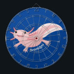 Cute pink happy axolotl dart board<br><div class="desc">This cute pink axolotl is drawn in fun illustration style. Lots of aquatic fun!</div>