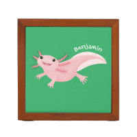 Cute pink happy axolotl 