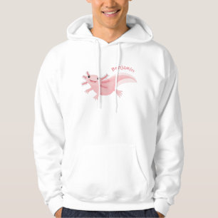 Cute pink happy axolotl hoodie