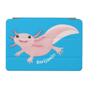 Cute pink happy axolotl iPad mini cover