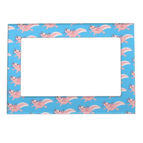 Cute pink happy axolotl magnetic frame