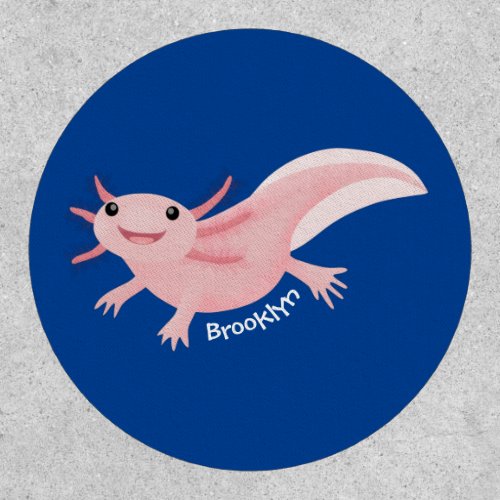 Cute pink happy axolotl patch