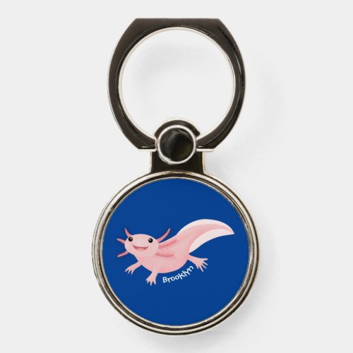 Cute pink happy axolotl phone ring stand