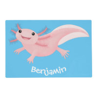 Cute pink happy axolotl