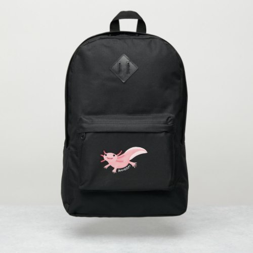 Cute pink happy axolotl port authority backpack
