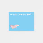 Cute pink happy axolotl post-it notes