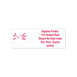 Cute pink happy axolotl  self-inking stamp