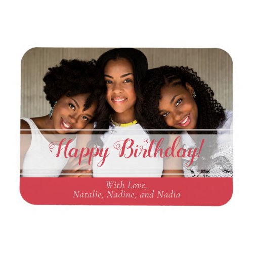 Cute Pink Happy Birthday Best Friends Photo Magnet