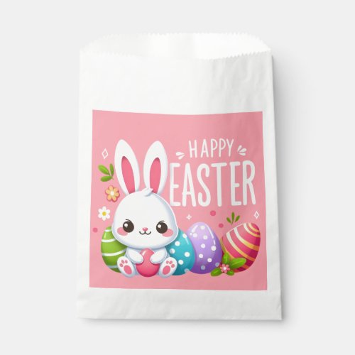 Cute pink Happy Easter bunny  Favor Bag