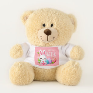 Cute, pink Happy Easter bunny Teddy Bear