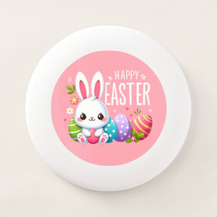 Cute, pink Happy Easter bunny Wham-O Frisbee