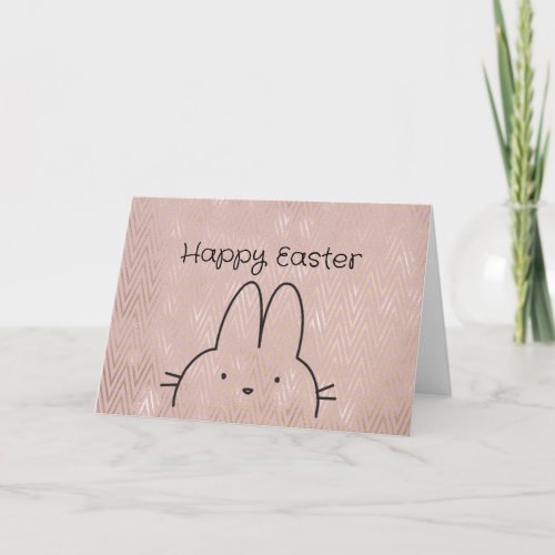 Cute Pink Happy Easter Greeting Card