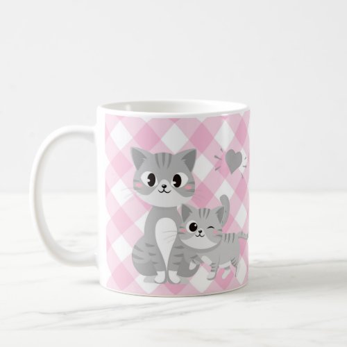 Cute Pink Happy Mothers Day Cat Mom Lovers Cats Coffee Mug