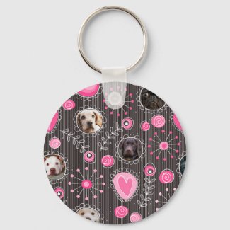 Cute Pink Heart and Flower Dog Mom Photo Collage 