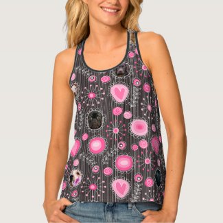 Cute Pink Heart and Flower Dog Mom Photo Collage 