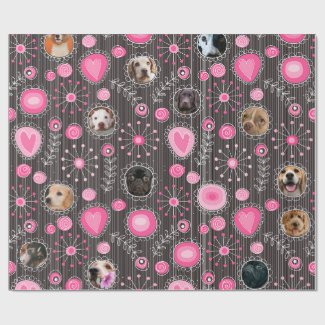 Cute Pink Heart and Flower Dog Mom Photo Collage 