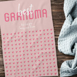 Cute Pink Heart Best Grandma Mother`s Day Kitchen Towel<br><div class="desc">Cute Pink Heart Best Grandma Mother`s Day kitchen towel. Hand-drawn pink hearts with dots and modern typography. Add your names. Sweet keepsake for a grandmother for Mother`s Day,  birthday or Christmas.</div>
